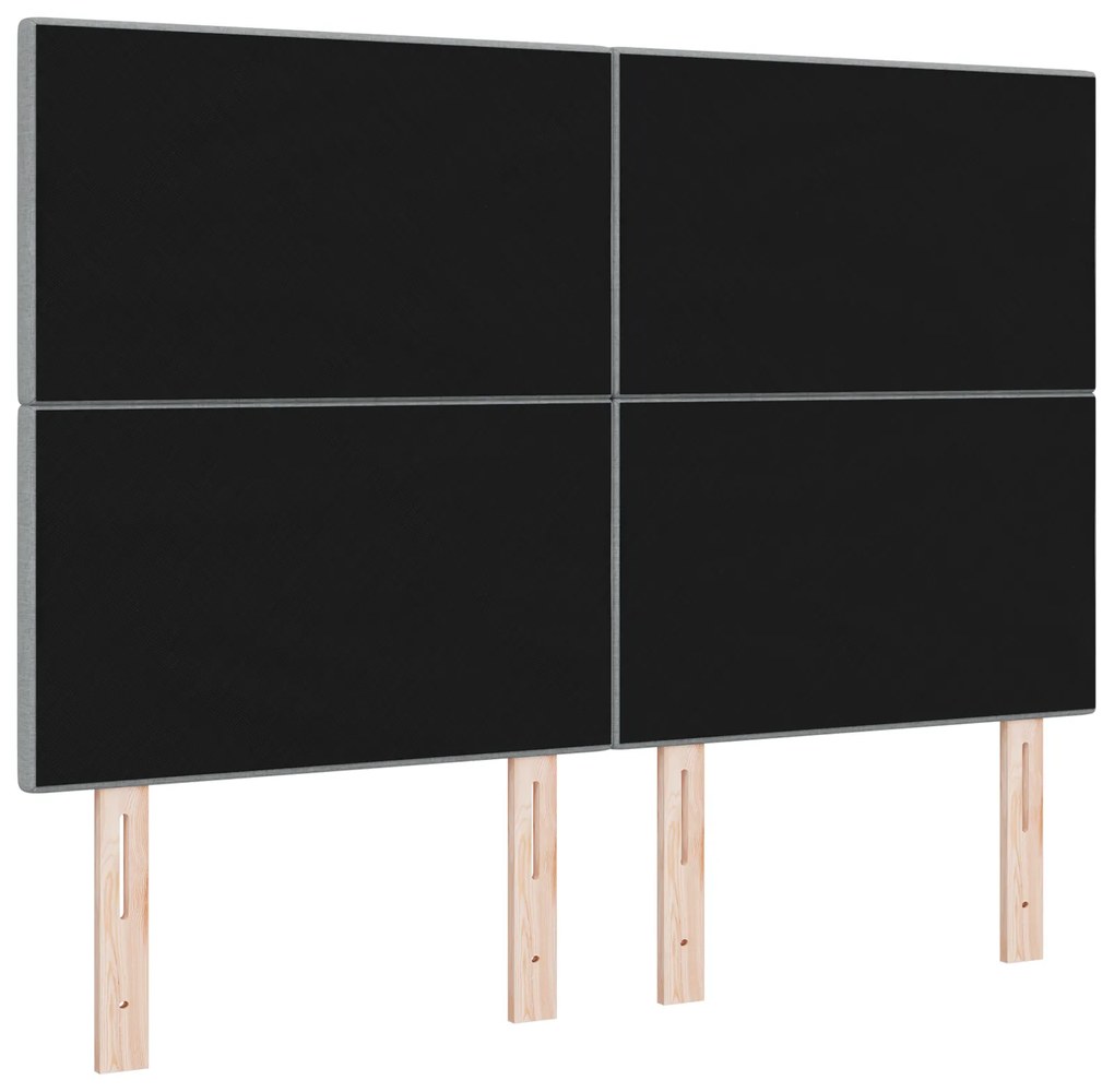Cabeceira VidaXL Botões Estofada Cinza Claro 160 cm Tecido