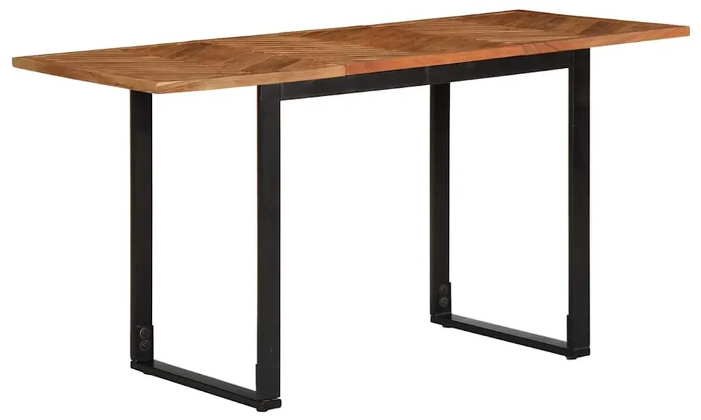 Mesa de jantar 140x70x75 cm madeira maciça de acácia