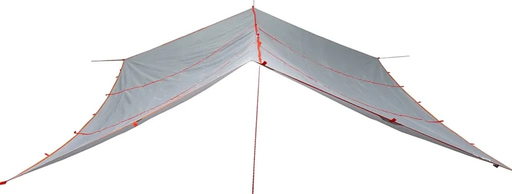 Lona de campismo 420x440 cm impermeável cinzento e laranja