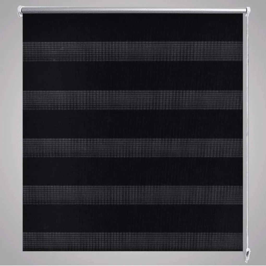 Estore de rolo 140 x 175 cm, linhas de zebra / Preto