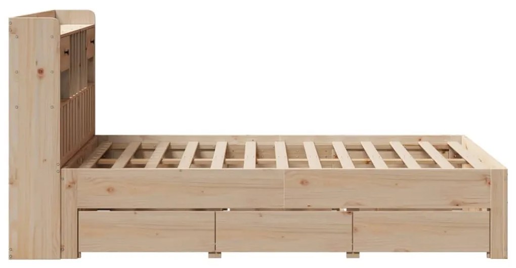 Cama com estante sem colchão 135x190 cm pinho maciço