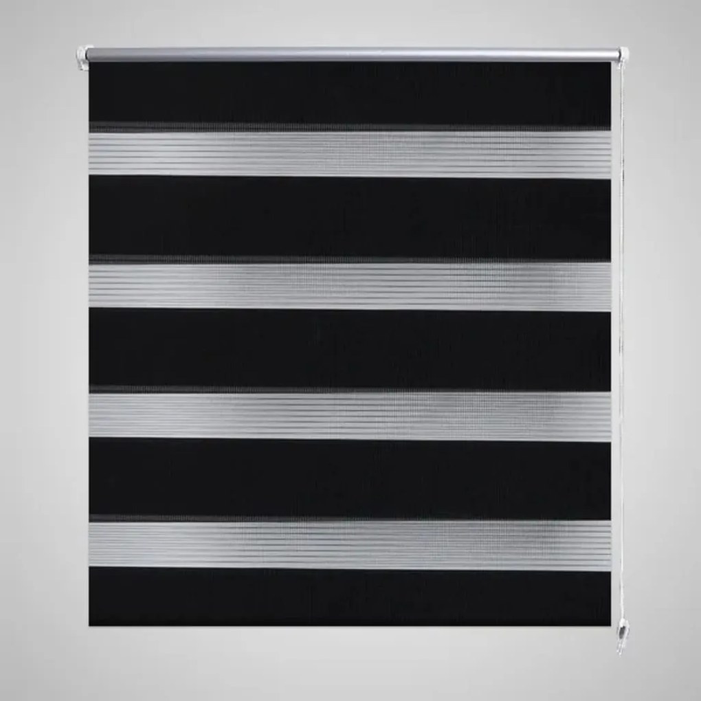 Estore de rolo 60 x 120 cm, linhas de zebra / Preto