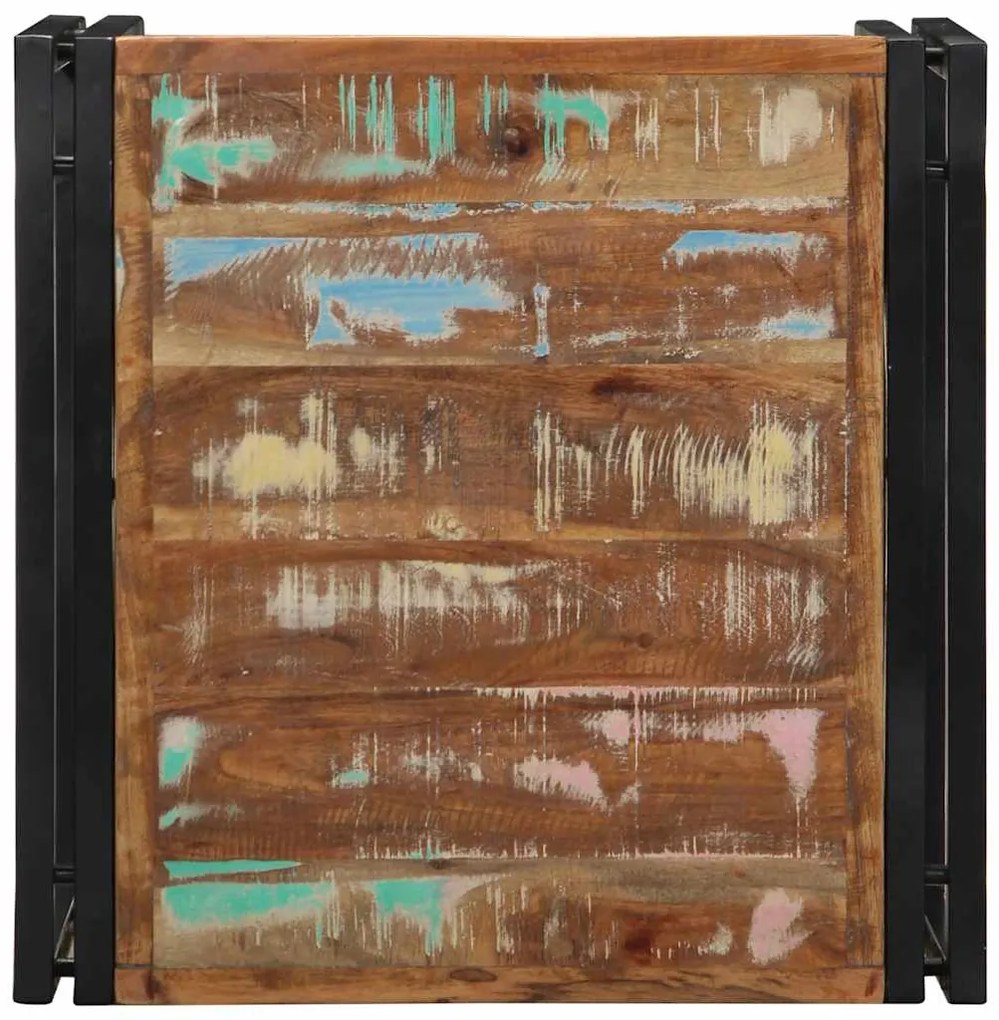 Mesa de centro multicor 50x50x35 cm madeira maciça recuperada
