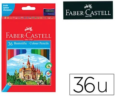 Lápis de Cores Faber-Castell c/36 Cores Hexagonal Madeira