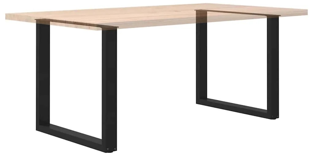 Pés de mesa de jantar em forma de U, 2 peças, preto, 90x (72-73) cm, a