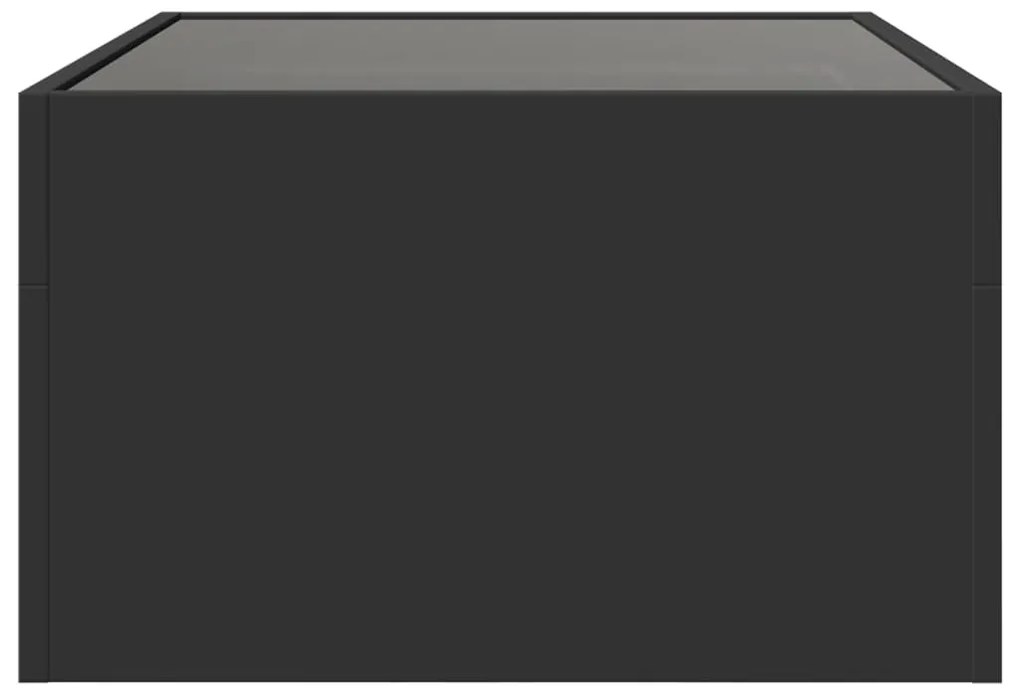 Mesa de centro luzes LED Infinity 70x50x30 cm preto