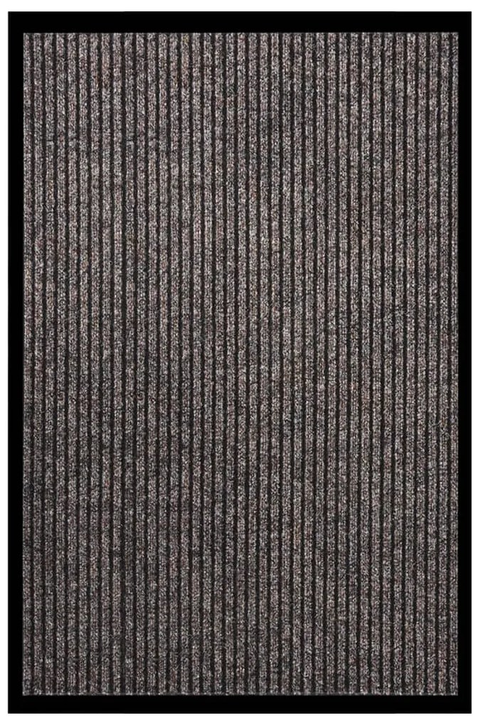 Tapete de porta às riscas 80x120 cm bege
