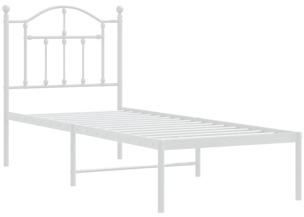 Estrutura de cama sem colchão com cabeceira 75x190 cm branco
