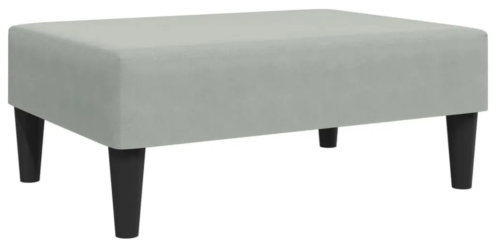 Sofá-cama 2 lugares c/ apoio de pés veludo cinza-claro