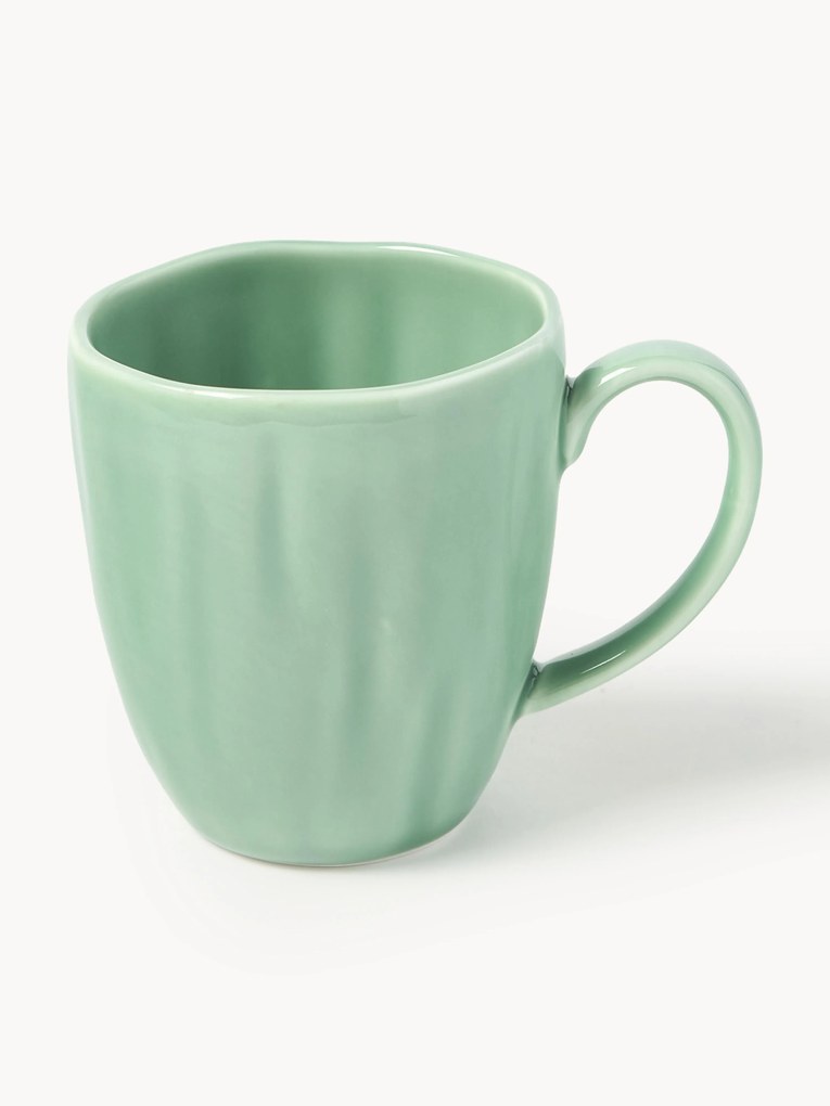 Canecas de porcelana com relevo Sali, conjunto de 4