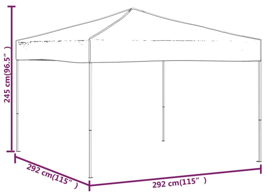 Tenda para festas dobrável 3x3 m azul