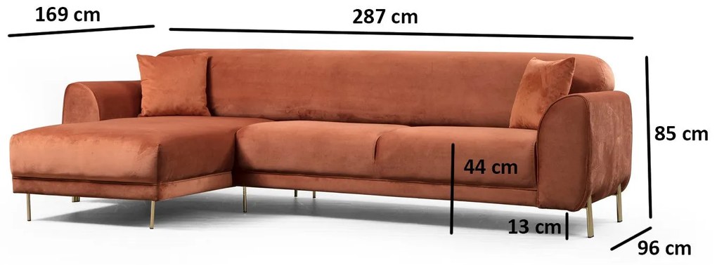 Sofá-Cama de Canto Image Corner – Canela – 287 x 169 cm