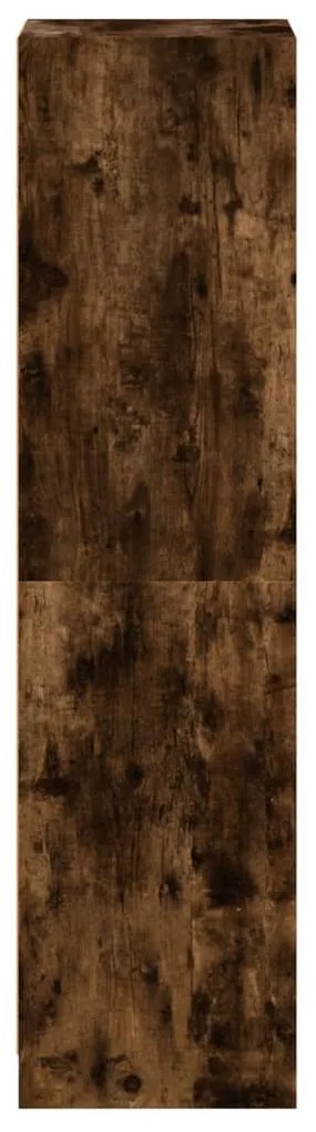 Aparador alto c/ portas de vidro 35x37x142 cm carvalho fumado