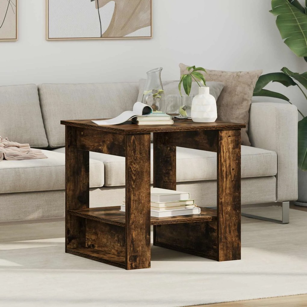 vidaXL Mesa de centro Carvalho Defumado 51 x 50 x 50 cm