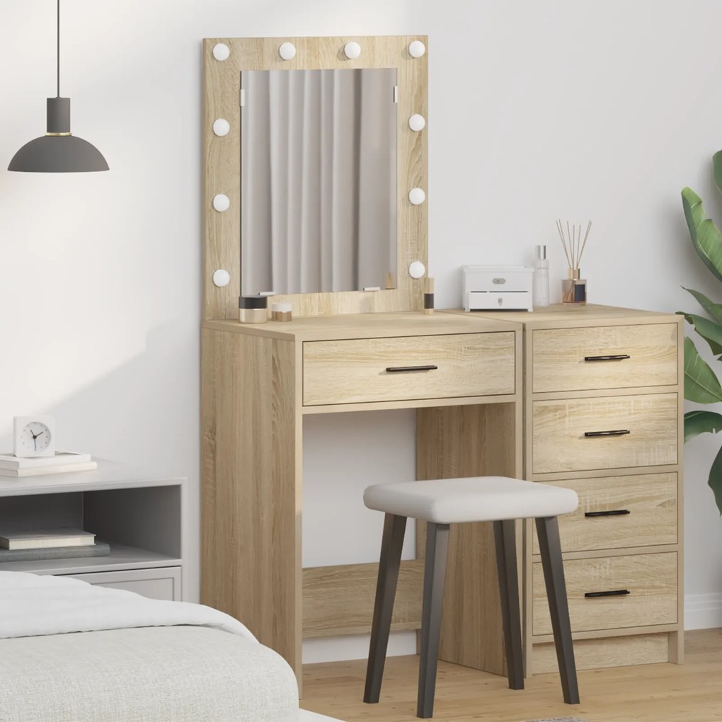 vidaXL Mesa de Maquiagem com gaveta Carvalho sonoma 50 x 41 x 135 cm