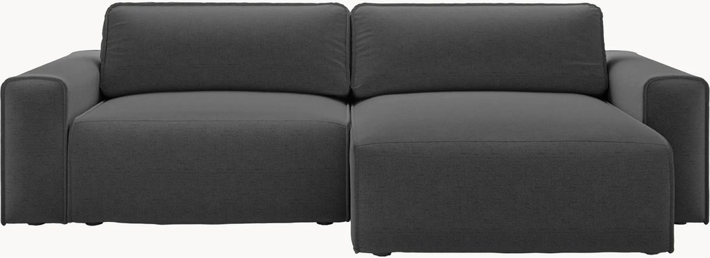 Sofá-cama de canto em chenille com arrumação Victor (3 lugares)