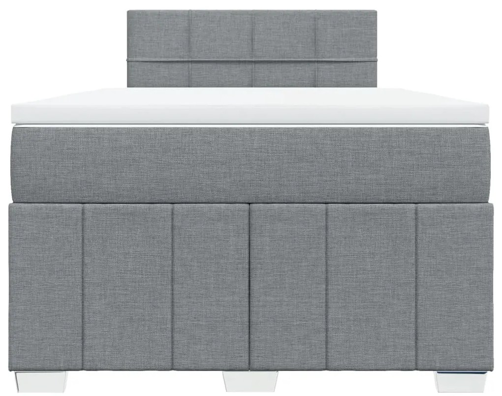 Cama com molas/colchão 120x200 cm tecido cinza-claro