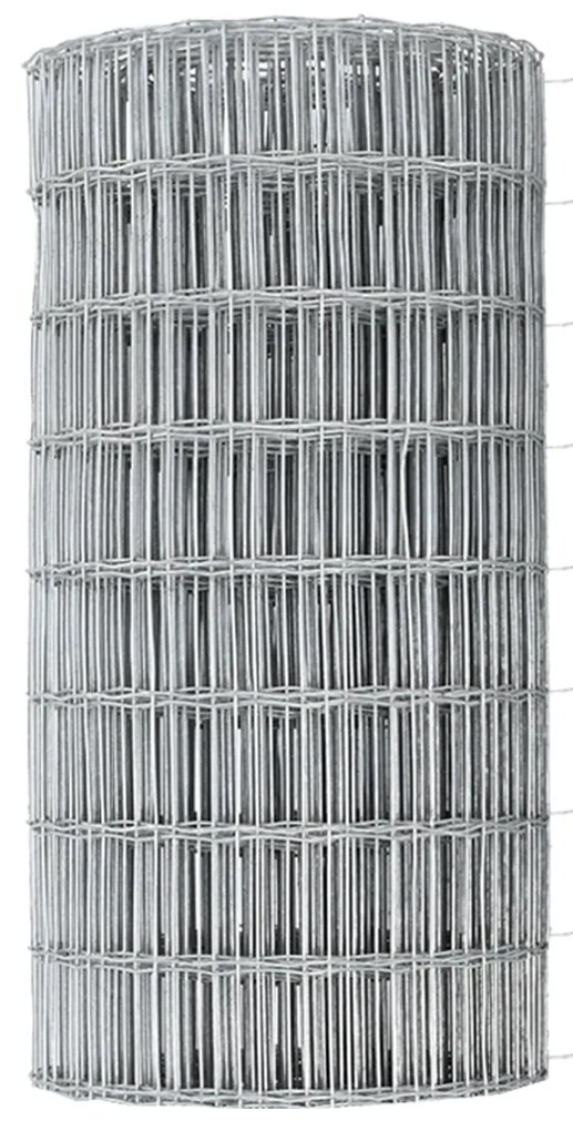 Cerca Euro da com 13 Postes Flangeados 0,6x25 m Aço Galvanizado