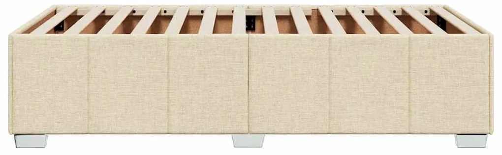 Estrutura de cama sem colchão 100x200 cm tecido cor creme