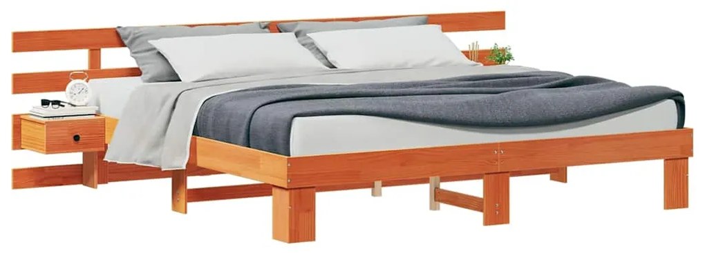 Estrutura da Cama Castanho 180 x 200 cm Madeira maciça