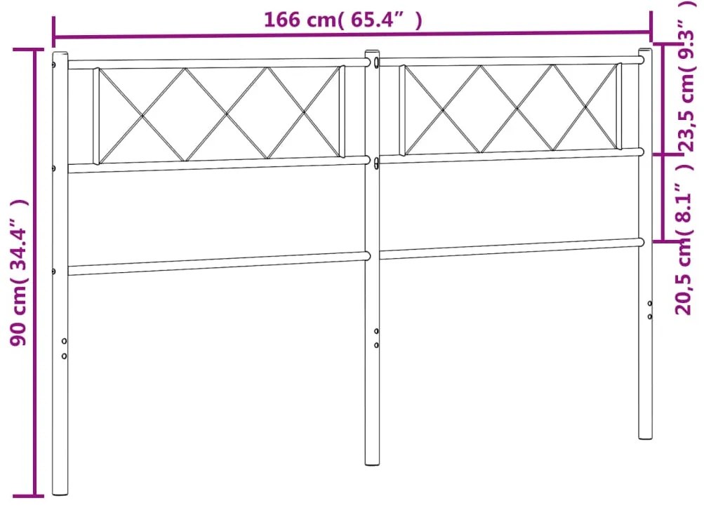 Cabeceira de cama 160 cm metal branco