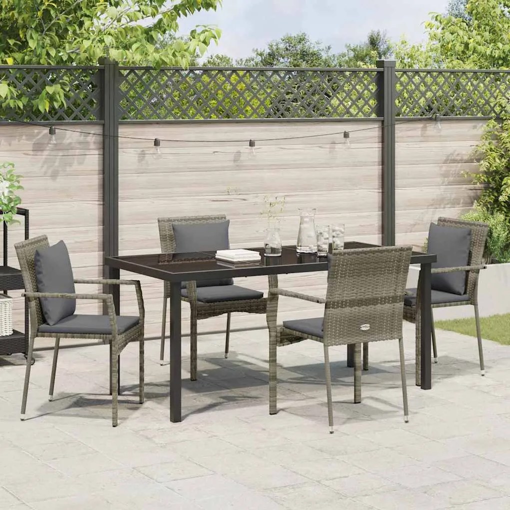 Conjunto de Cadeiras de Jardim 5 pcs Cinzeto 160 x 80 x 73 cm