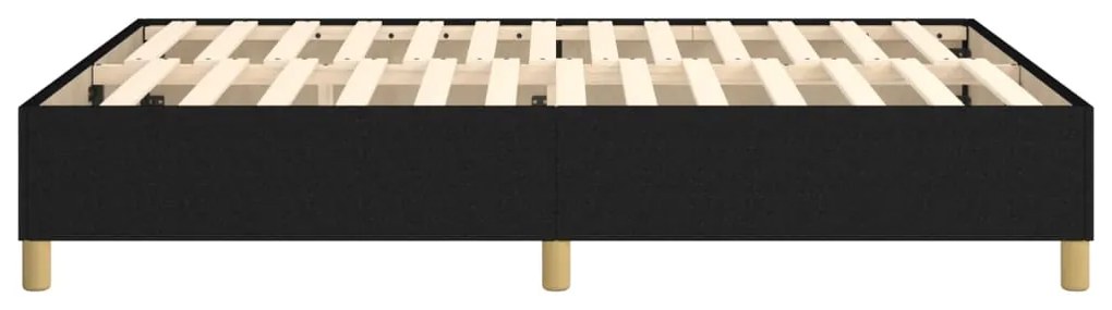 Estrutura de cama sem colchão 140x190 cm tecido preto