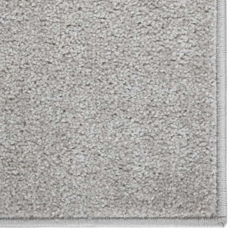 Tapete de pelo curto 80x150 cm cinzento-claro