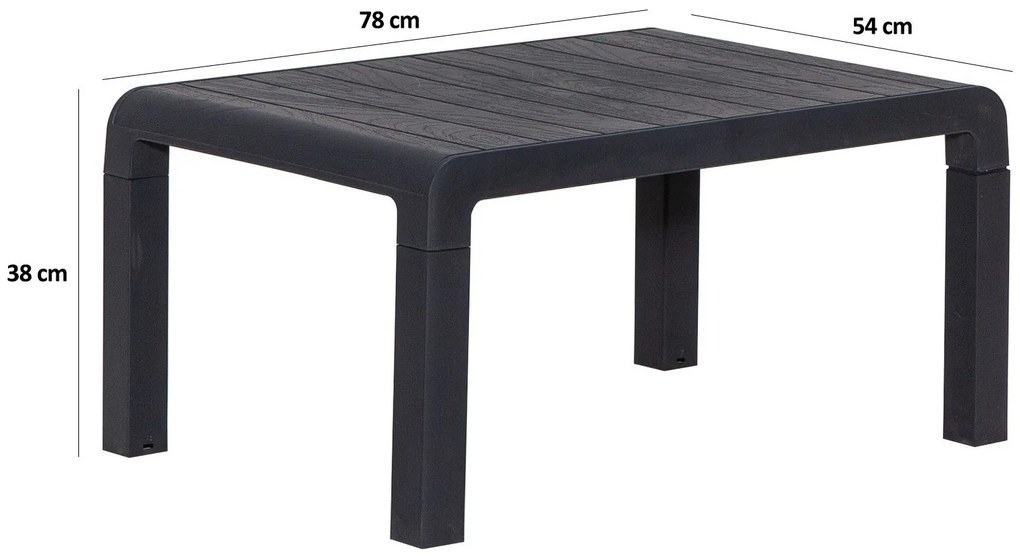 Conjunto de Jardim Antracite – 2 Sofás de 1 Lugar e Mesa de Centro – D