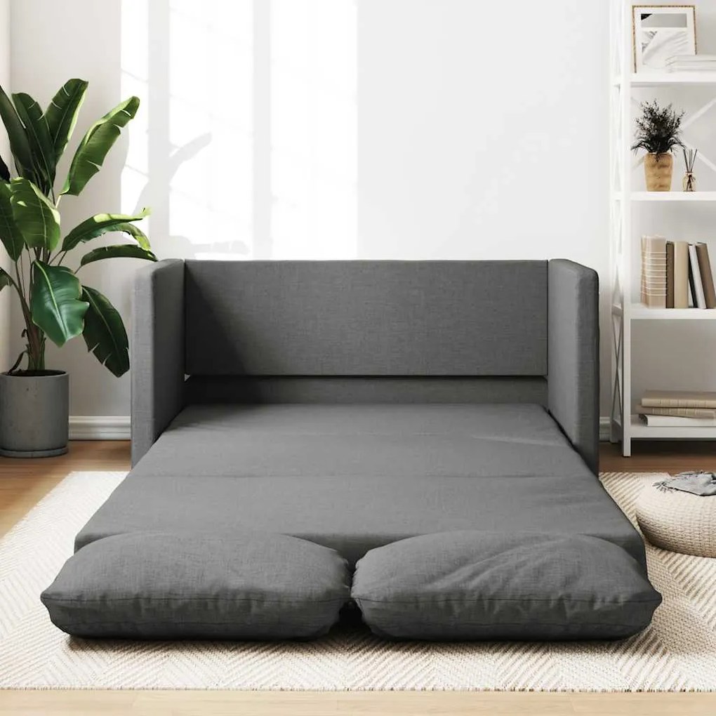 vidaXL Sofá-cama sem pés 112x174x55 cm tecido cinzento-escuro