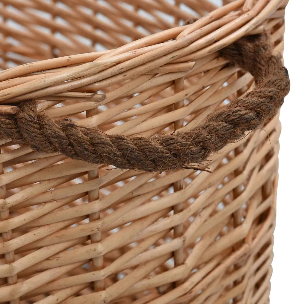Cesto para lenha com pegas 78x54x34 cm salgueiro natural