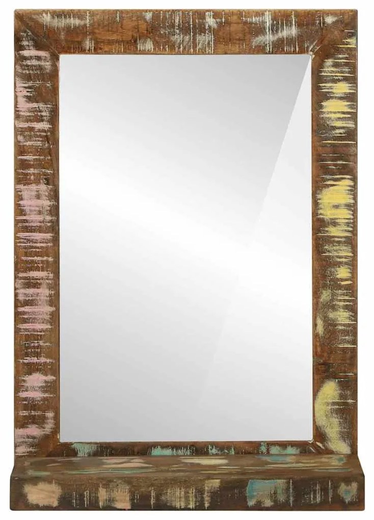 Espelho de Casa de Banho 50x22x70 cm Madeira Maciça Reaproveitada
