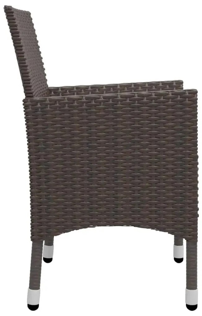 5 pcs conjunto de jantar p/ jardim c/ almofadões castanho