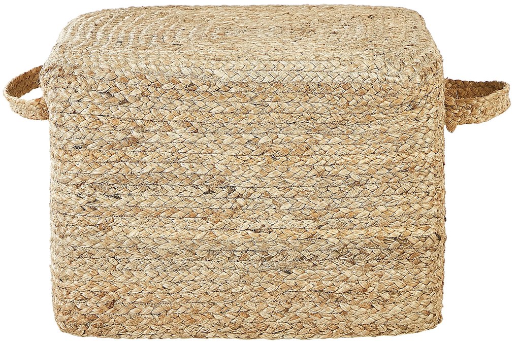 Pufe de juta cor natural 45 x 45 x 30 cm DHADAR Beliani