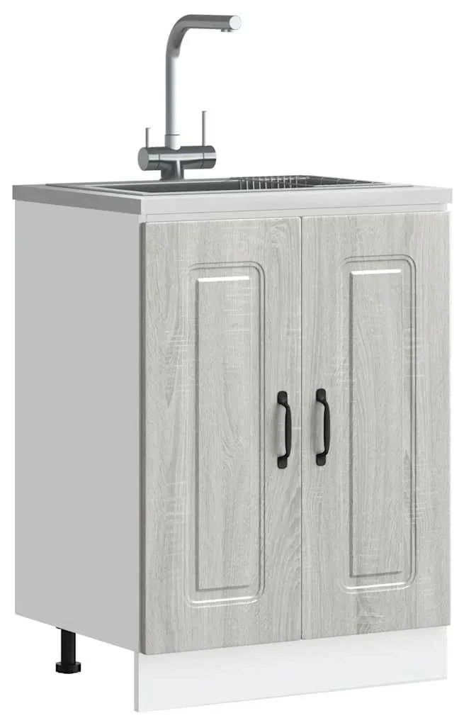 vidaXL Armário baixo lavatório Kalmar sonoma cinzento 60x46x81,5 cm