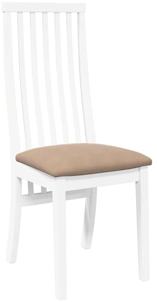 Cadeiras de jantar com almofadões 2 pcs madeira maciça branco