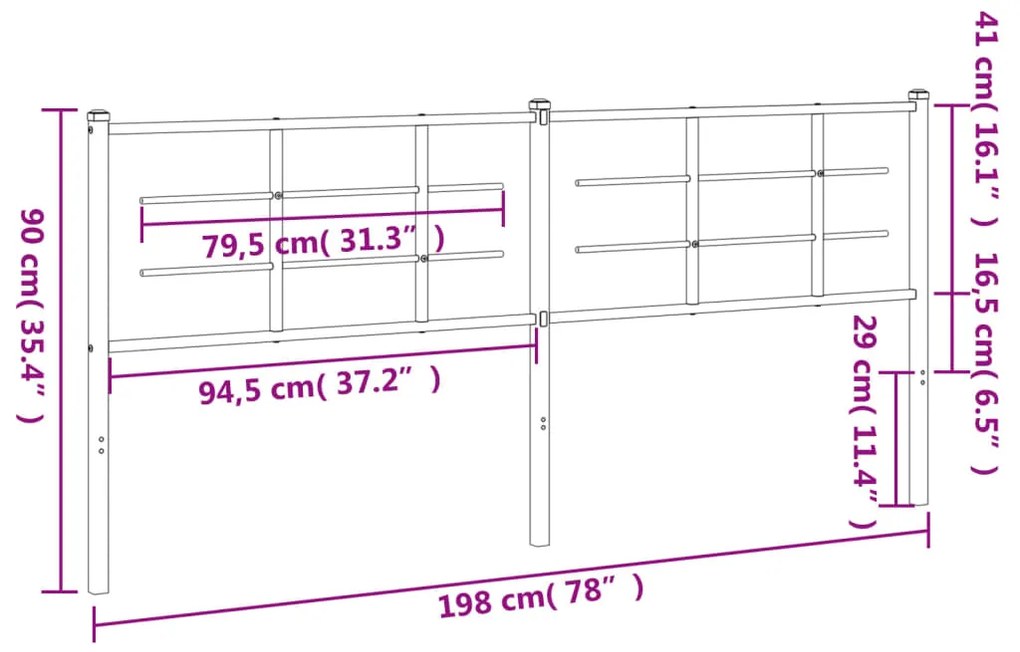 Cabeceira de cama 193 cm metal branco