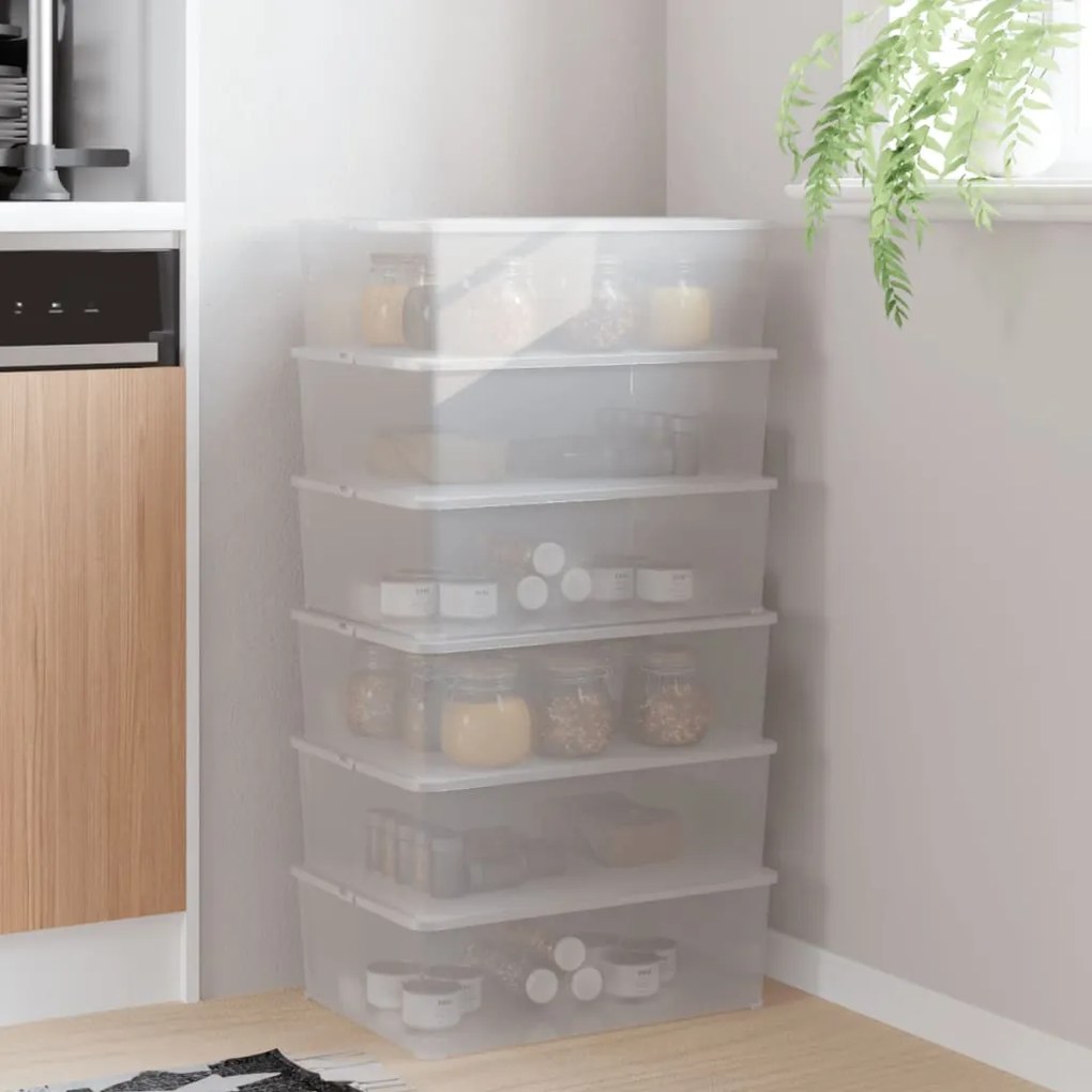 vidaXL Caixas de arrumação empilháveis 6 pcs 10 L plástico