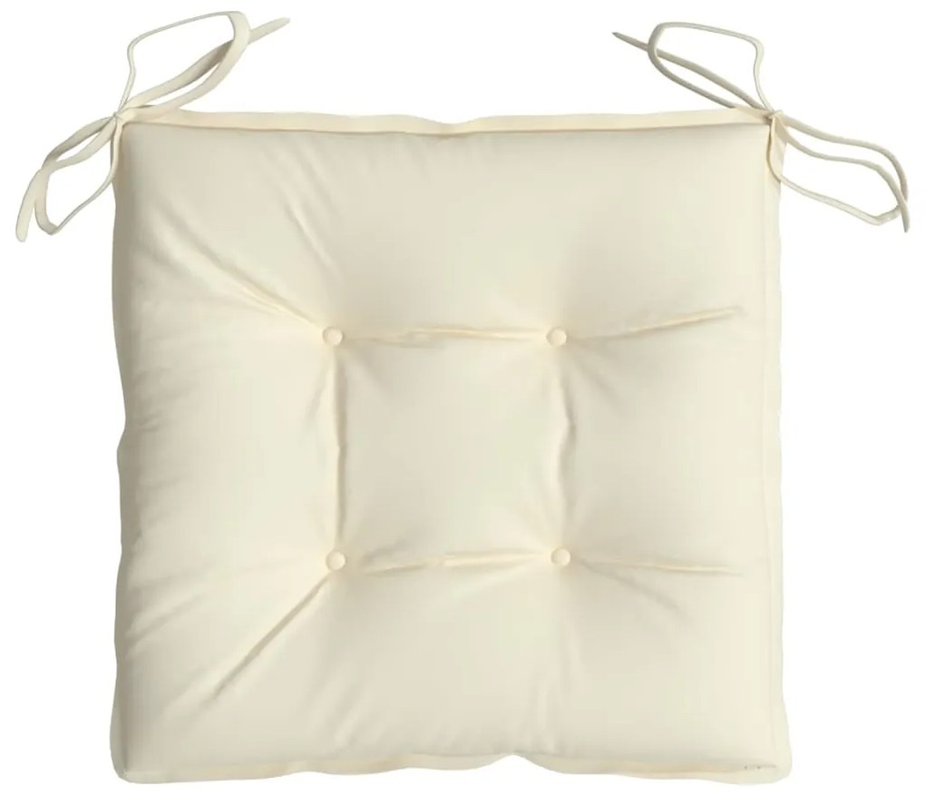 Almofadões de cadeira 2 pcs 50x50x7cm tecido oxford branco nata