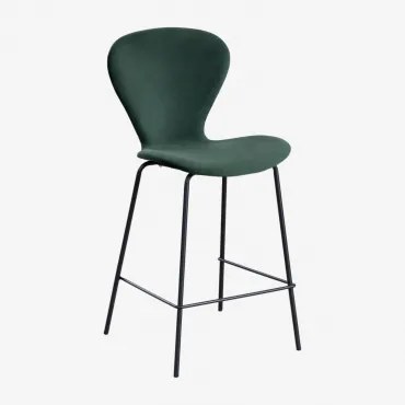 Taburete Alto Uit ↑65 Cm & Negro & Velluto Verde Selva - Sklum