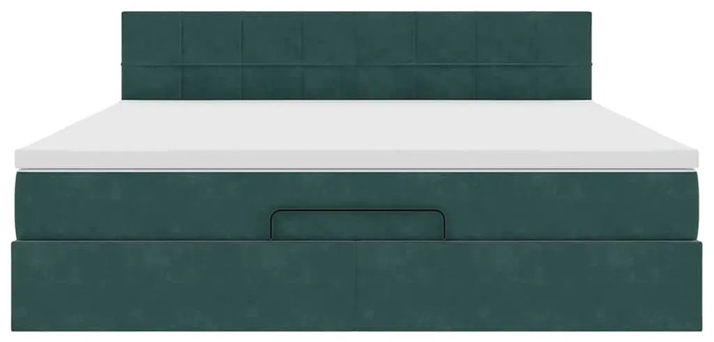 Estrutura de cama otomana com colchão 160x200 cm verde escuro