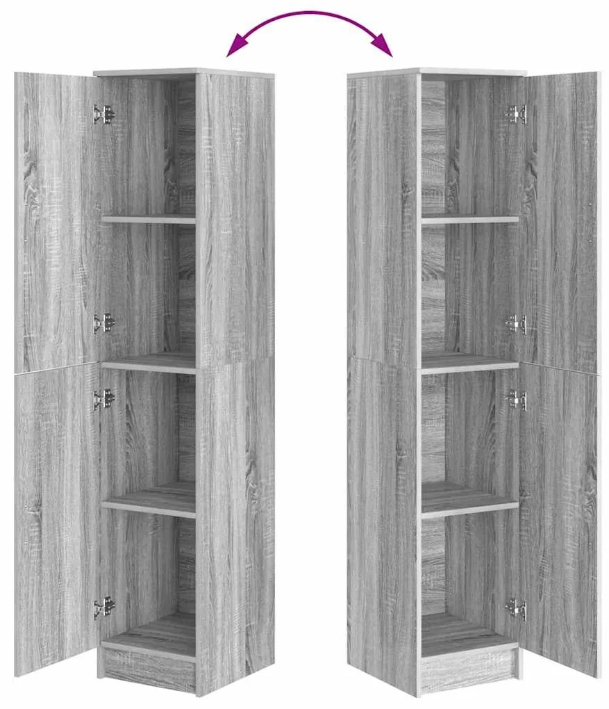 Armário Buffet Cinza Sonoma MDF Médio Armário Buffet Retangular