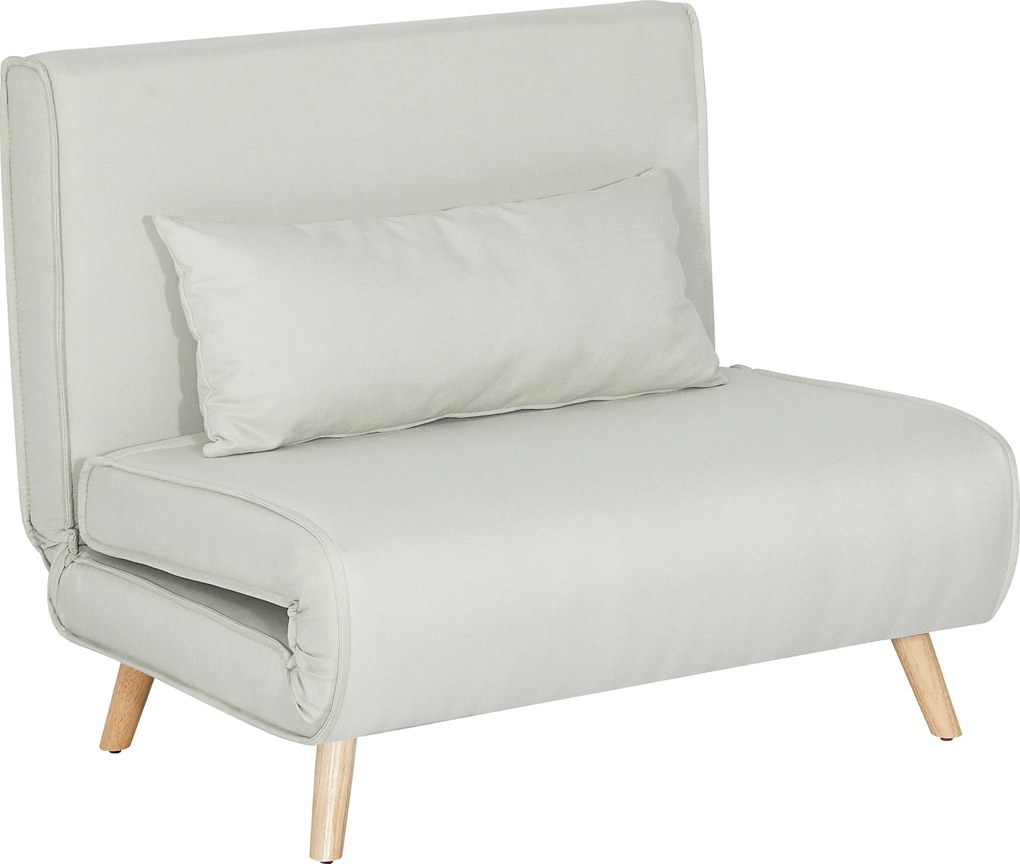 HOMCOM Poltrona 3 em 1 Sofá Cama Individual Dobrável com Encosto Ajustável em 6 Posições e Almofada 94x78x80 cm Bege | Aosom Portugal