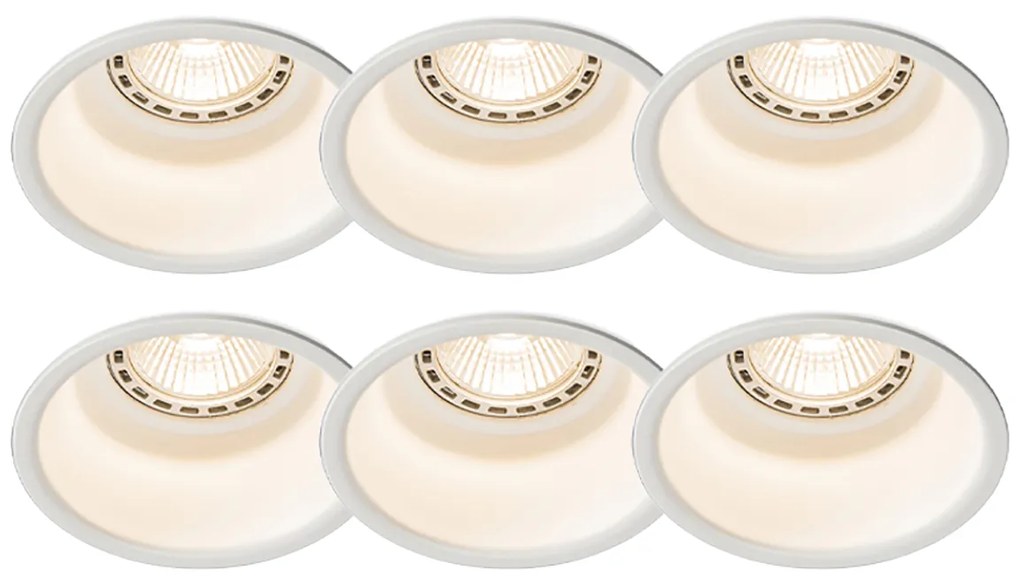 Conjunto de 6 focos embutidos modernos brancos - Dept