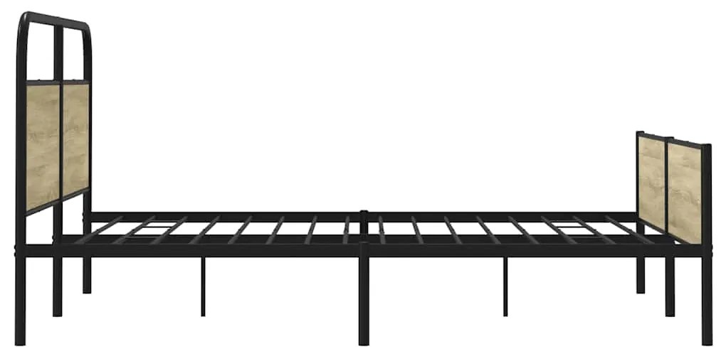 Estrutura de cama sem colchão 183x213cm metal carvalho sonoma