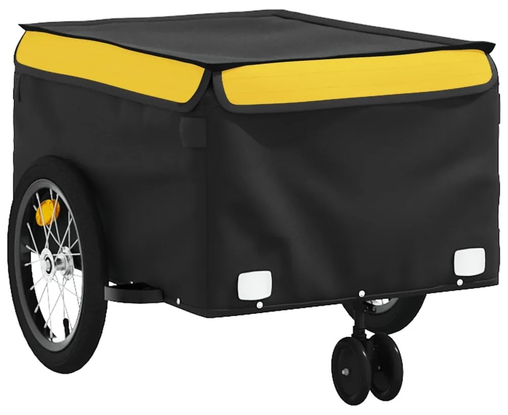 Reboque para bicicleta 45 kg ferro preto e amarelo