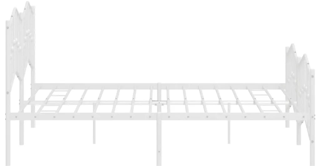 Estrutura de cama com cabeceira e pés 160x200 cm metal branco