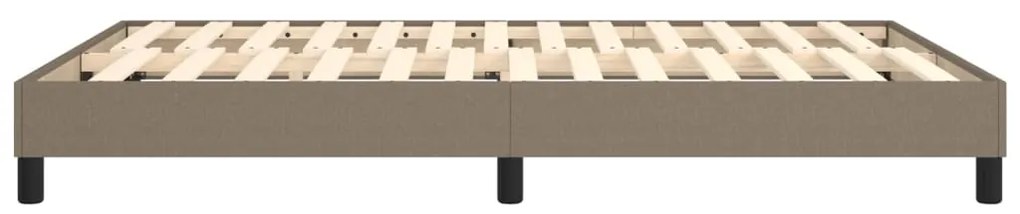Cama sem colchão 140x190 cm tecido castanho-acinzentado