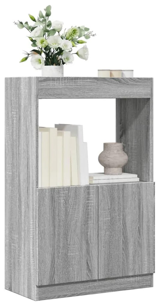 vidaXL Armário alto 63x33x100 cm derivados de madeira cinzento sonoma