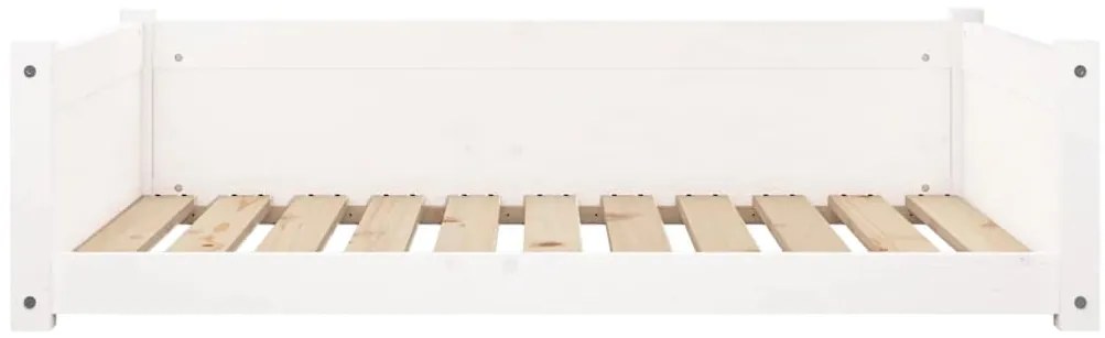 Cama para cães 95,5x65,5x28 cm madeira de pinho maciça branco